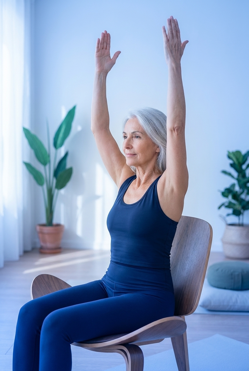 Yoga para Idosos: Glossário Ilustrado com Posturas na Cadeira